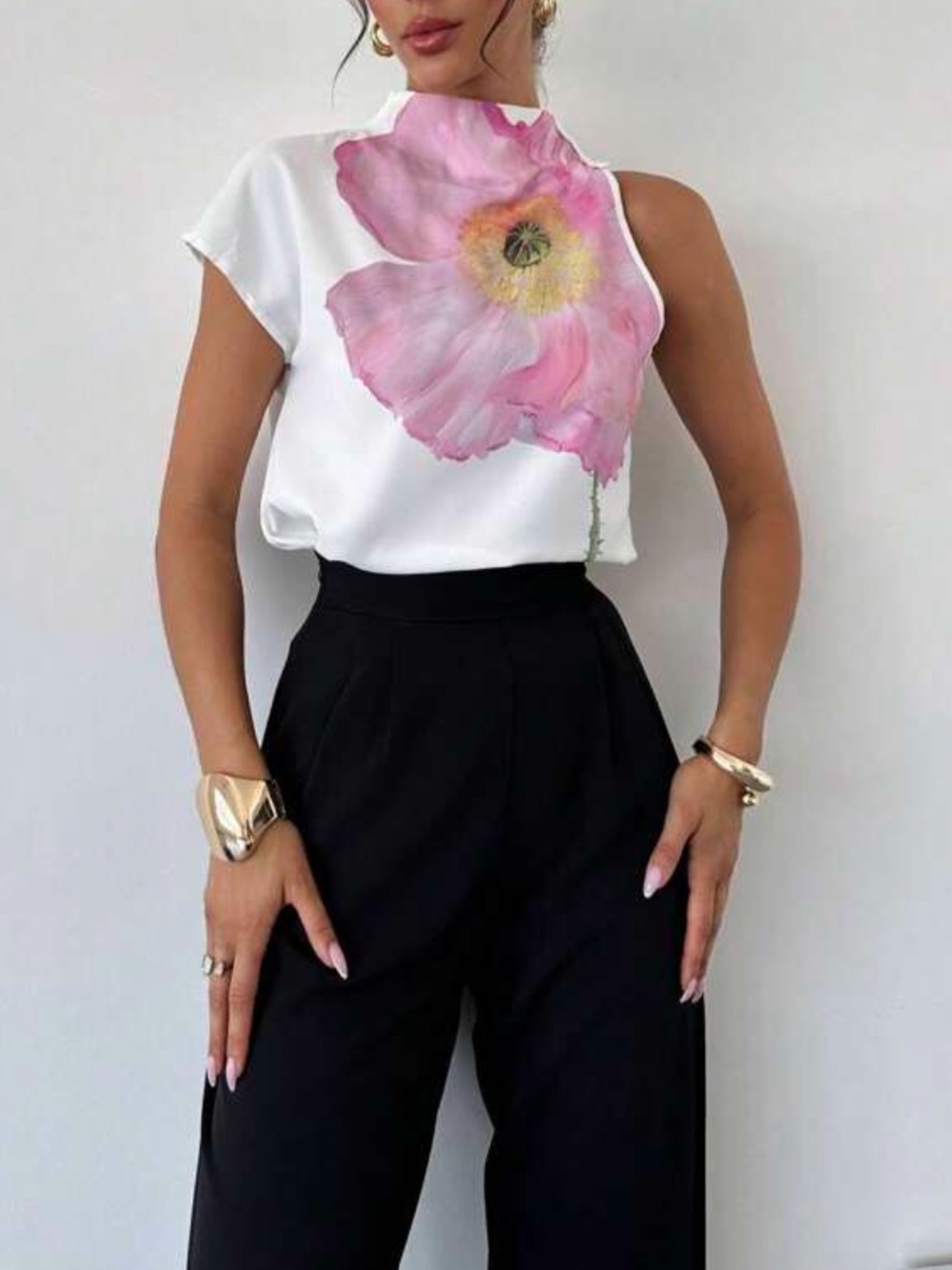 SHEIN White Floral Sleeveless Top Romantic Coquette Brunch Extra Small XS